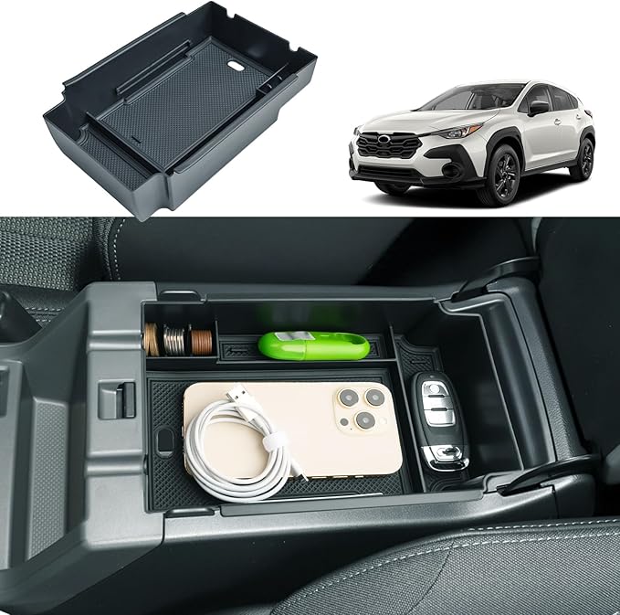 2024 2025 2026 Crosstrek Center Console Organizer for Subaru Crosstrek (Base/Premium/Sport/Limited/Wilderness), 2025 Crosstrek Armrest Tray Coin Holder 2026 Crosstrek&Impreza Accessories