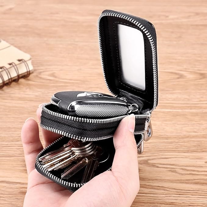 vvag Premium Car Key Fob Case Genuine Leather Car Smart Key fob Holder Car Remote Keychain Bag Universal
