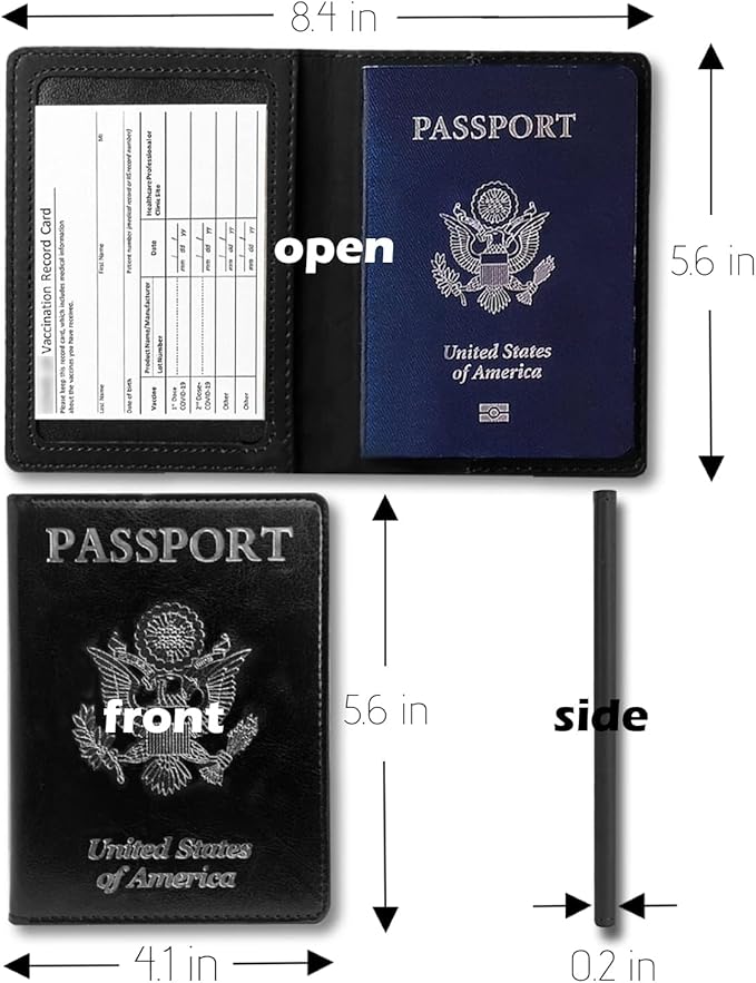 Women's Passport Wallet & Cover Combo - Holds Passport, Vaccine Card & More