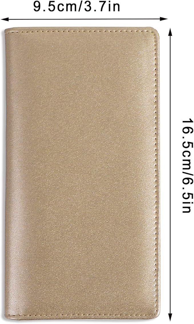 Sanlykate Leather Checkbook Cover for Men and Women, Check Book Case Card Holder with Free Divider, Standard Register Duplicate Checks with pen inserts