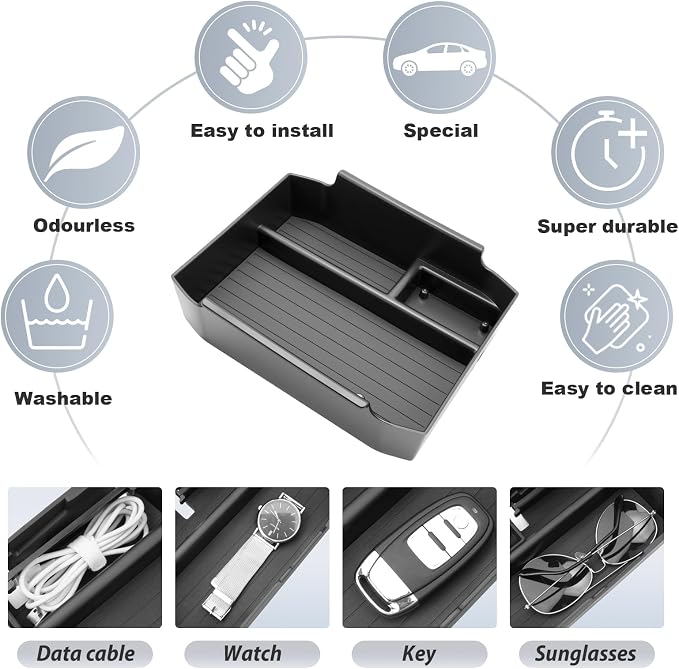 SKTU for 2026 Subaru Outback Center Console Organizer 2026+ Outback (Premium/Limited/Touring/Wilderness/Limited XT/Touring XT) Console Tray Subaru Outback 2026 Accessories ABS Insert Console Tray