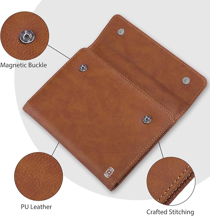 WALNEW RFID Passport Holder Travel Organizer, Fits International Driving Permit (IDP), PU Leather Document Holder for One Passport, Stylish Travel Accessory, Brown