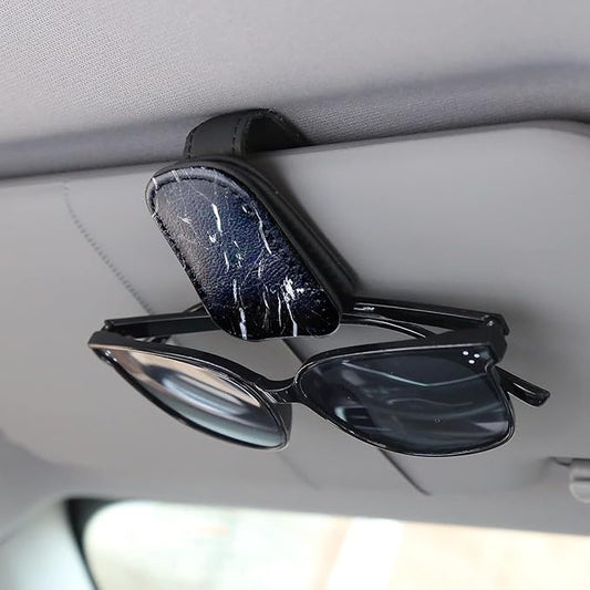 Sunglass Holder for Car Visor,Zebra Minima Magnetic Leather Car Sun Visor Clip,Applicable to Receipts,Cash Tickets and Other Automotive Interior Accessories