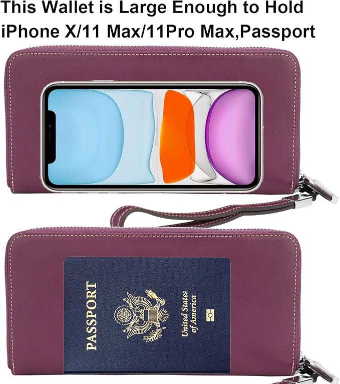 Lavemi Small Compact Women Wallet RFID Blocking Genuine Leather Bifold Purse with ID Windows