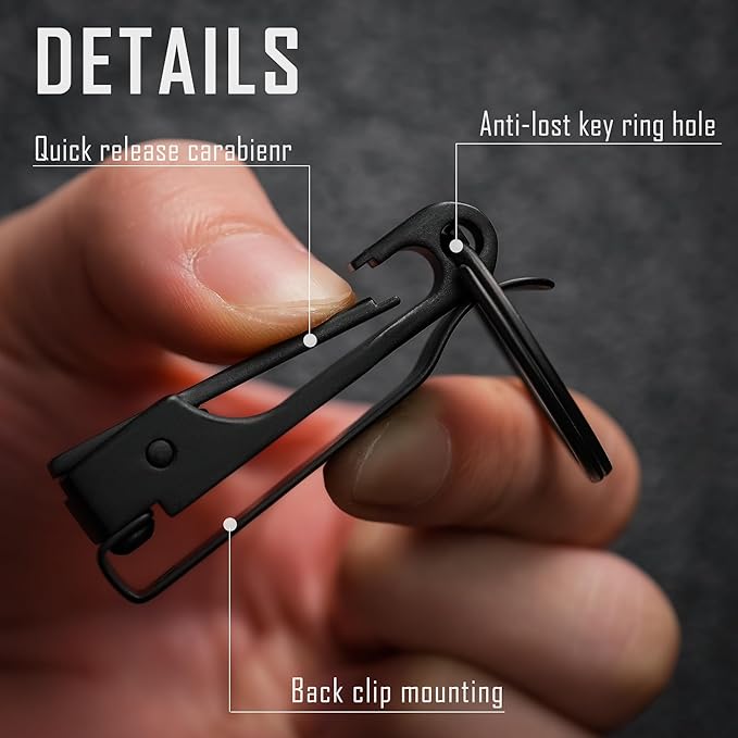 KeyUnity EDC Belt Keychain Clip Quick Release, Stainless Steel Duty Belt Key Ring Holder for Pants, Jeans, Trousers