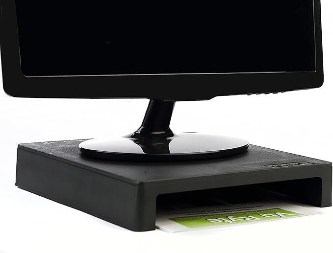 Vu Ryte Stackable 2 Inch Computer Monitor Riser Stand, VuRyser 2, Black, VUR 4855 (2-Pack)