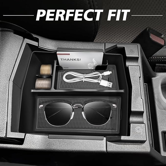 Muslogy Upgraded Center Console Organizer Compatible with 2025 Subaru Forester Middle Armrest Storage Box Insert Tray Cable Holder Interior Accessories Easy Removal (Gray) Won't Fit 2026