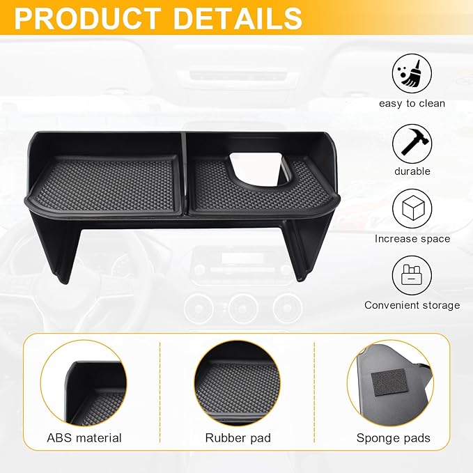 TACOBRO Center Console Tray Compatible with Nissan Sentra 2020 2021 2022 2023 2024 2025 Accessories Armrest Box Insert Organizer Secondary Storage Compartment ABS Material