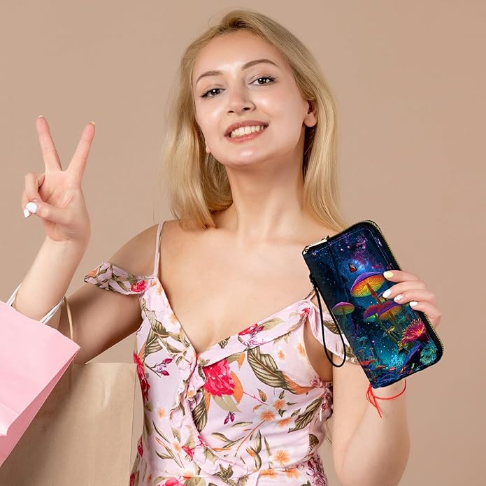 Wristlet Wallet for Women, RFID Blocking Phone Wallet, Large Capacity Zip Around Clutch, Fits iPhone 15 Pro Max, Travel Organizer Purse