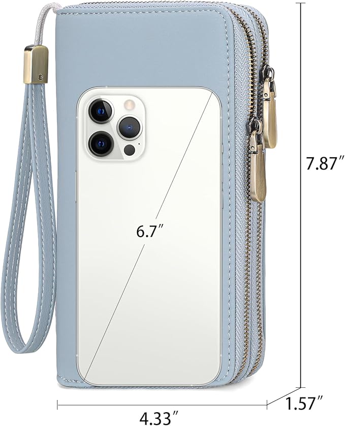 GAEKEAO Wallet for Women Clutch Leather RFID Blocking Wristlet Purse Zip Around Wallets Large Capacity Credit Card Holder