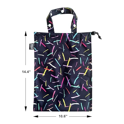 Cute Hanging Car Trash Garbage Bag 100% Leakproof Waterproof Multipurpose for Car Back Front Seat Console with Hanging Strap (Colorful Lines)