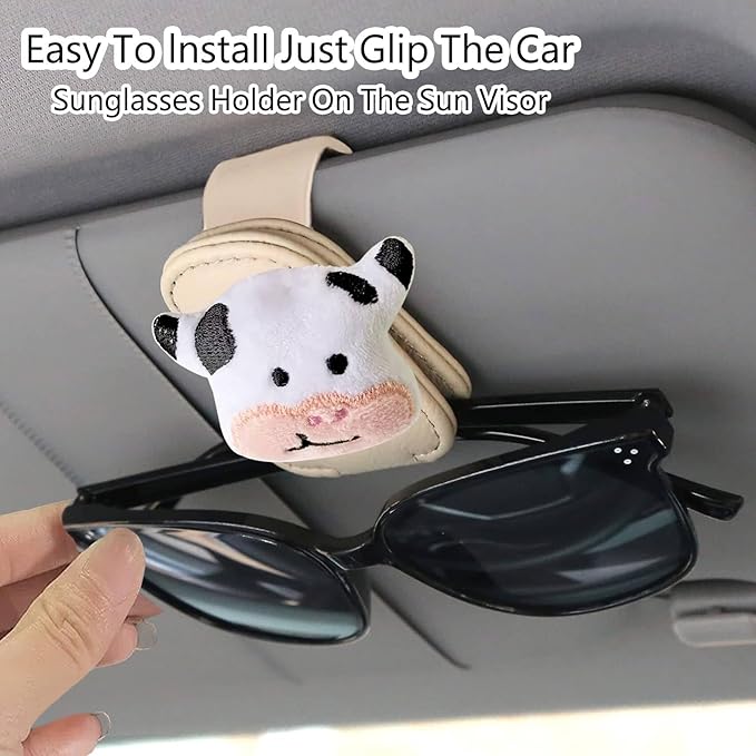 Frog Sunglasses Holder for Car Visor,Magnetic Leather Sunglass Holder,Ticket Card Clip Sunglasses Mount,Cars Visor Accessories Gadgets Frogs Car Decor,Frog Gifts for Women,Men,Mom