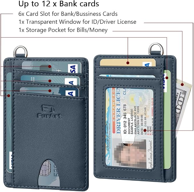 FurArt Slim Minimalist Wallet, Front Pocket Wallets, RFID Blocking, Credit Card Holder for Men