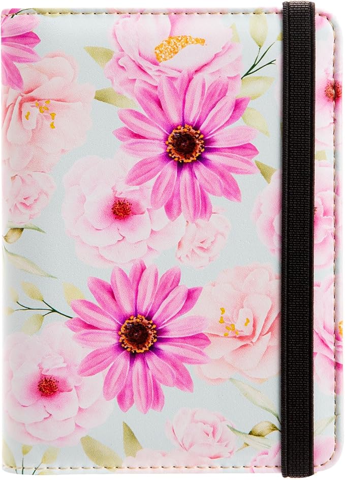 AIRMORS Pink Passport Holder Rfid Blocking,Cute Passport Cover Women Family Passport Book Holders Covers Wallets Travel Must Haves Cruise Ship Essentials(Flower)