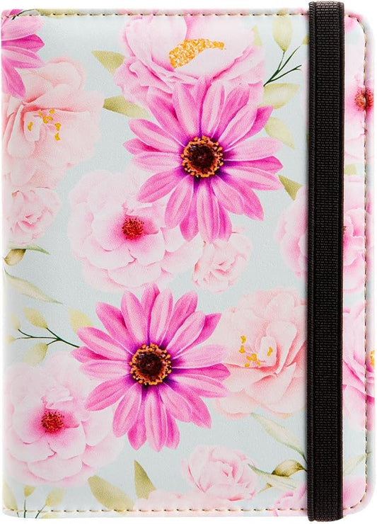 AIRMORS Pink Passport Holder Rfid Blocking,Cute Passport Cover Women Family Passport Book Holders Covers Wallets Travel Must Haves Cruise Ship Essentials(Flower)