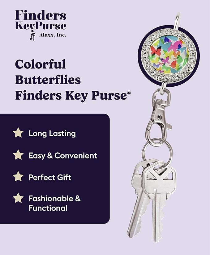 Women’s Bag Charm Key Finder, Car Keychain Hook, Cute Purse Organizer & Tote Bag Accessories, Gifts for Mom - Bling