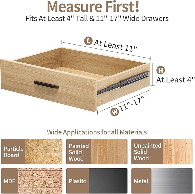 Drawer Dividers Organizer 9 Pack, Adjustable Separators 4" High Expandable from 11-17" for Bedroom, Bathroom, Closet, Clothing, Office, Kitchen (Beige, 9 PACK)