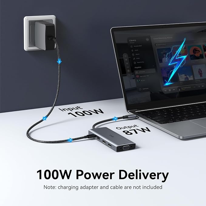 Docking Station 3 Monitors USB C Docking Station Dual Monitor HDMI Adapter for Dell HP Laptop,USB C Hub Multiple Adapter Dongle with 2 HDMI 4K+VGA+100W PD Charger+3 USB Port+SD/TF Card Reader