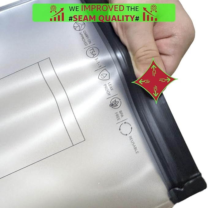4 Pack TSA Approved Toiletry Bag Leak Proof Zipper Free, TSA Toiletry Bag Clear Quart Size for Travel Carry-on (2 Small and 2 Large Size)