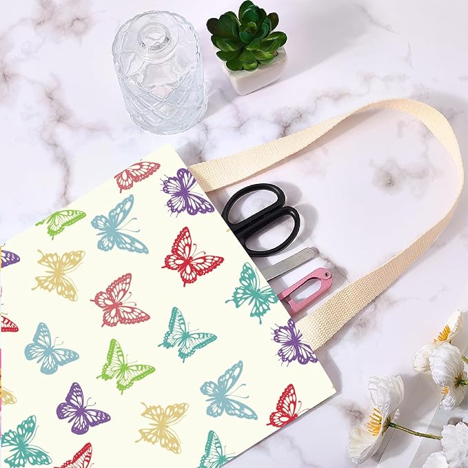 CREATCABIN Butterfly Car Trash Bag Car Garbage Bag Back Seat Organizer Trash Can Bin Cute Printed One-Handed Strap Garbage Bags for Car Accessories Vehicle Travelling Camping Outdoor 11.8x9.84 Inch
