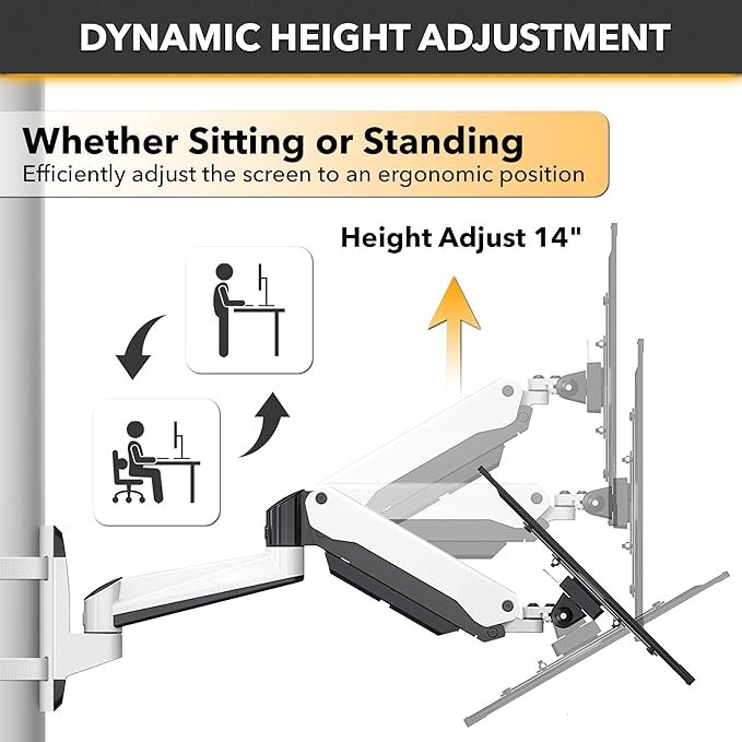 CondoMounts CLMMMAW2022 Pillar Mount | No Drill-Strap on | Height Adjustable |18lbs | up 32 inch TV & Monitor | White | Perfect for Posts in Patio Gazebo | Any Size Pole Larger Then 3 inch