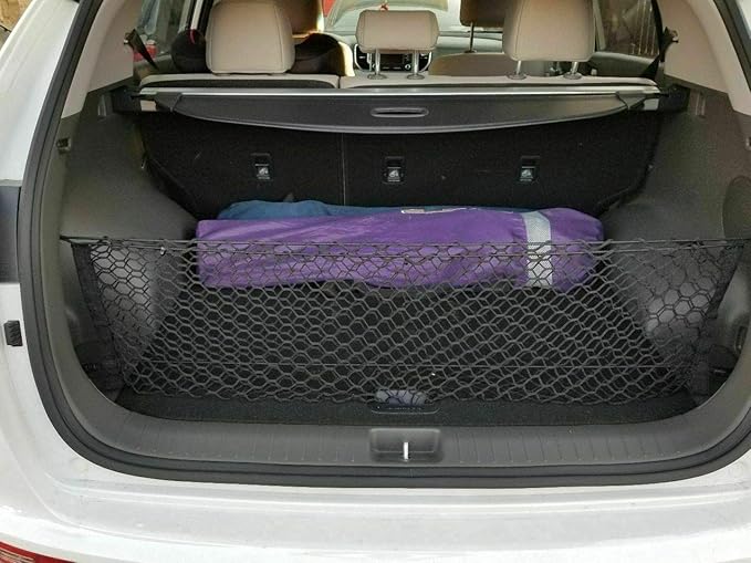 Trunk Organizer Cargo Net for Hyundai Tucson 2015–2025 – Envelope Style Cargo Net for SUV – Premium Mesh Elastic Car Trunk Organizer Vehicle Carrier Storage – Compatible with Tucson