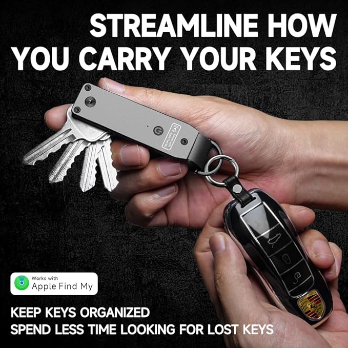 Key Organizer Men's Keychains with Smart Tracker, Key Finder, Compact Key Holder -Minimalist Key Case Metal Car Key Chain