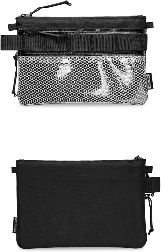 TACTICAL_GEEK EDC Modular Carry Pouch, Waterproof Nylon Organization, Multifunctional Utility Carry Pouch, Semi-Transparent Mesh Pouch for Storing Tools, Daily Necessities