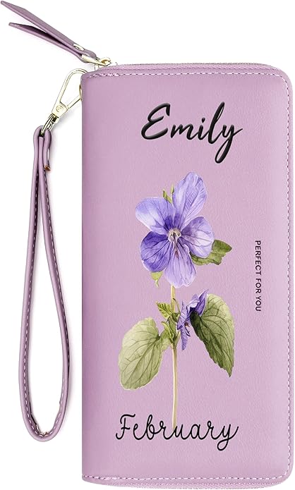 GEEAD Custom Design Wristlet Wallets for Women PU Leather RFID Blocking Wallet
