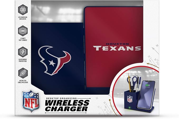 SOAR NFL Unisex Wireless Charging Stand and Desktop Organizer
