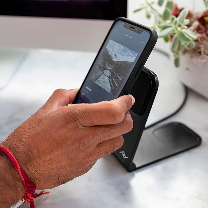 Peak Design Wireless Charging Stand, Black, Qi2 Charging, Grippy Silicone Base, Works with Peak Design Mobile Cases, MagSafe Compatible, for iPhone, Samsung and Google Pixel Phones