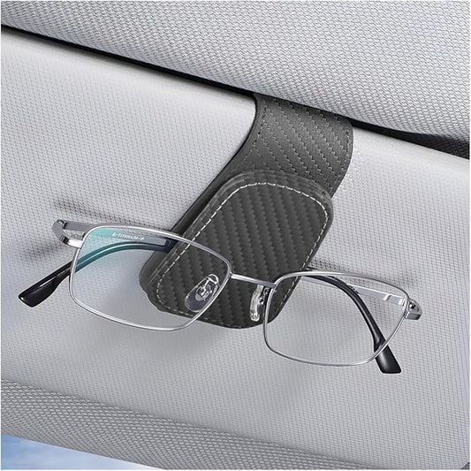 AICEL Sunglasses Holders for Car Sun Visor, Leather Eyeglasses Hanger Mounter, Magnetic Glasses Holder and Ticket Card Clip, Auto Interior Accessories Universal for SUV Pickup Truck