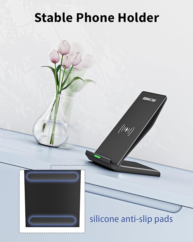 Fast Wireless Charger for Samsung, 15W Wireless Charging Stand Desk Phone Charger Stand with PD 20W USB C Plug Adapter for Samsung Galaxy S24 Ultra S24+ S23 S22 S21 S20, Pixel 8 7 Pro, iPhone 17 16 15