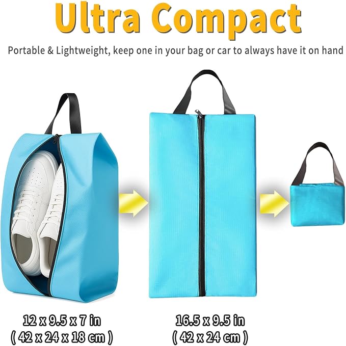 Travel Shoe Bags 2-Pack – Water-Resistant Shoes Pouch Organizer with Zipper, Portable Storage Bags for Packing, Gym, Sports, Golf, Soccer, Bowling, Basketball