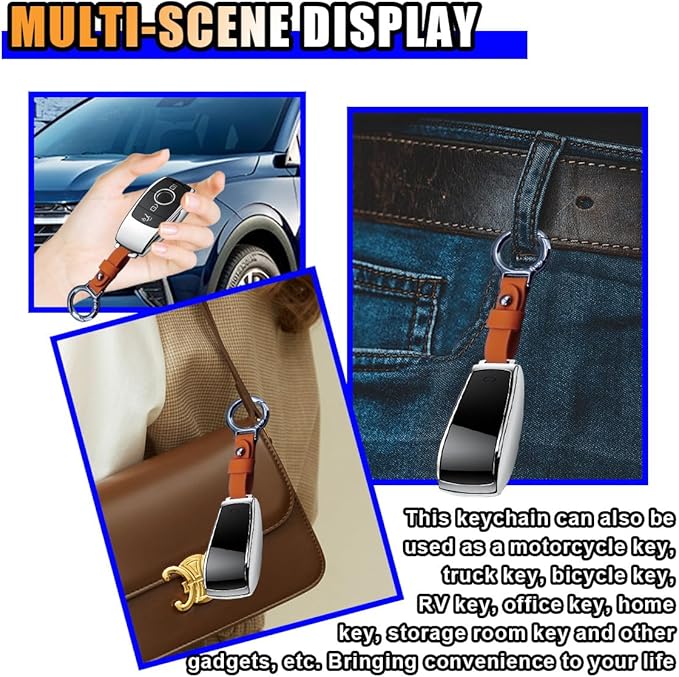 GLSOWEE Carabiner Key Ring Clip, Car Fob Key Keychain Holder Car Keychain Clip for Men Women, Key Ring Belt Holder (Orange)