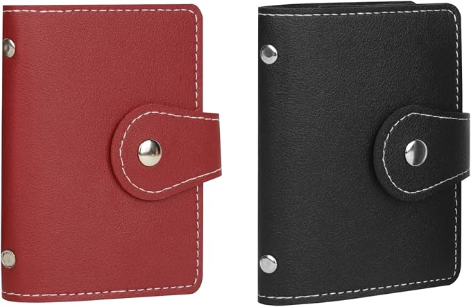 2 Pcs Credit Card Holder and business card holder，Sd Card Holder Each Has 26 Card Organizers, 2024 New Credit Card Holders book for Men and Women.