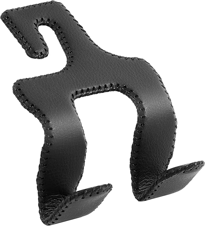 Upgraded Headrest Hooks for Purses and Bags, 2 in 1 Car Back Seat Head Rest Hanger Matching Cars Interior Genuine Leather Vehicle Storage Holder Hook, 1 Pack, Black