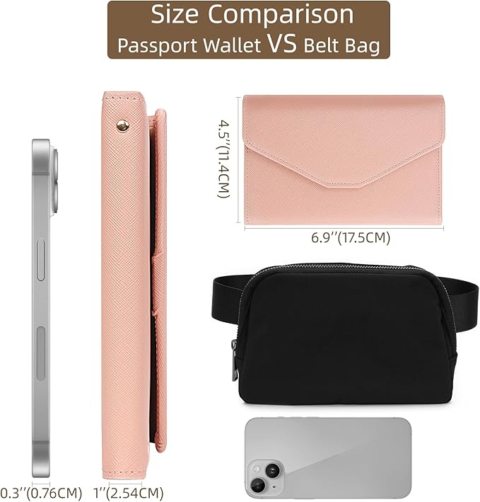 ZOPPEN Mulit-purpose Rfid Blocking Passport Holder Travel Wallet (Ver.4) Passport and Vaccine Card Holder ComboTri-fold Document Organizer Travel Essentials