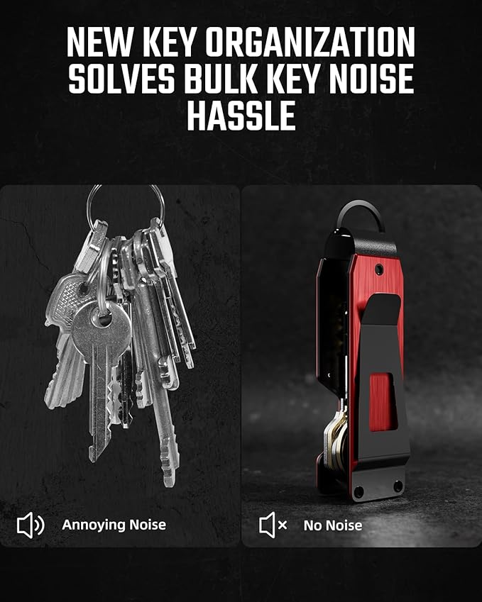 Key Organizer Compact Key Holder Metal Key Chain Minimalist key case key holder for keychain Secures 1-5 Keys