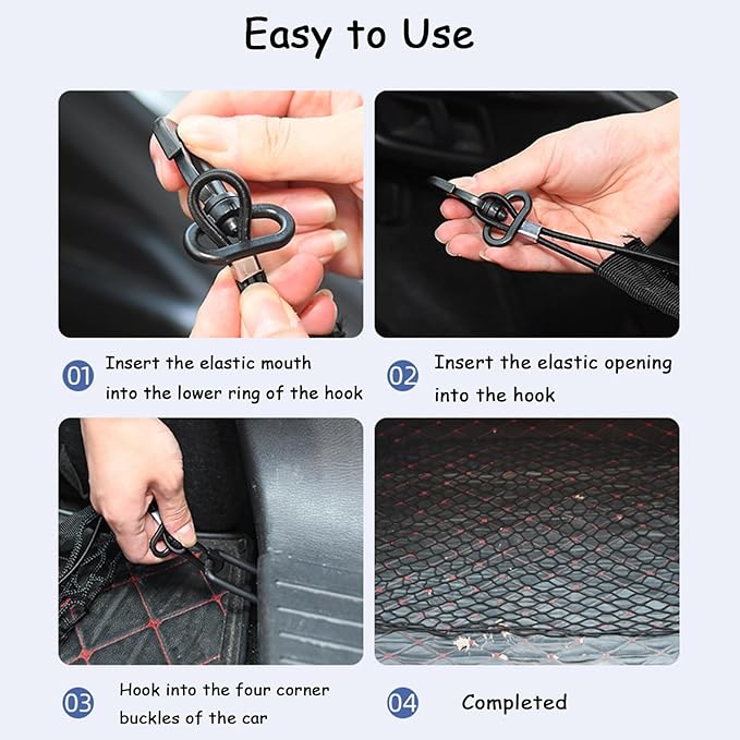 ZMD Truck Bed Cargo Net Elastic Trunk Stretchable Tailgate Nets Automotive Organizer and Storage Truck Storage Neting with Hook for Cars Pickup SUVs Trucks Vant (51x18 Inch)