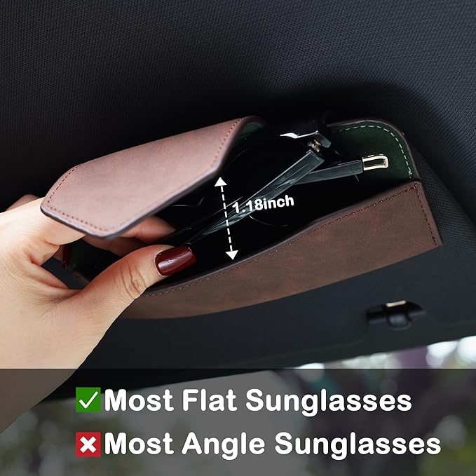 COOLYOUTH Sunglass Holder for Car Visor Car Sunglass Holder Glasses Holder with Clip Car Accessories for Women Men