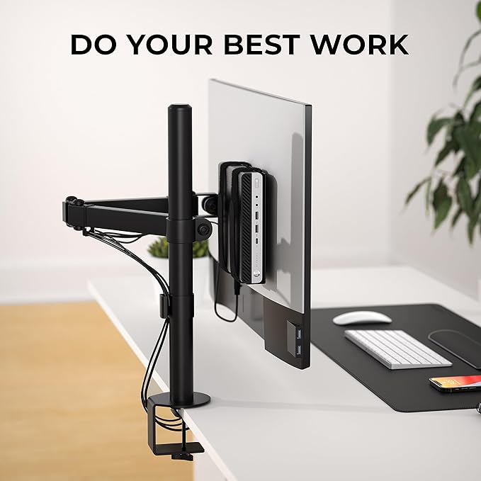 HumanCentric Universal Small Device VESA Mount for VESA Arms, Adjustable Strap Mount for Small Computers and Other Electronic Devices, Mounts On The Back of a Computer Monitor Using VESA Arm