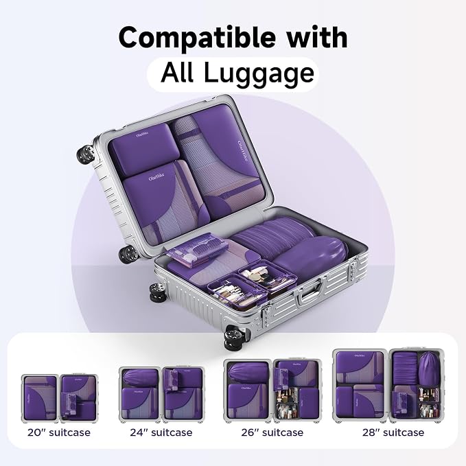 9 Set Packing Cubes for Travel, Gifts for Women Mom,Anti-Tearing Suitcase Organizer,OlarHike Vacation Essentials & Accessories for Cruise Ship