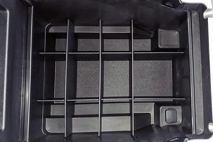 EDBETOS Center Console Organizer Insert Dividers Compatible with Ford F150 Accessories 2015 2016-2019 2020 F-150 Armrest Interlock Secondary Storage ABS Material, Full Console w/Bucket Seats ONLY