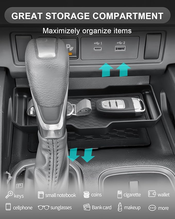 CDEFG for 2025 2026 Nissan Frontier Center Console Organizer for 2022 2023 2024 2025 2026 Nissan Frontier Accessories Middle Console Organizer Storage Box