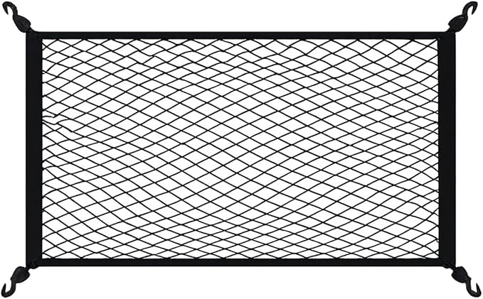Car Cargo Net, 39.37" x 31.5" Elastic Stretchable Adjustable Vehicle Trunk Mesh Nets with Hook, Automotive Cargo Netting Storage Organizer, Universal for SUV Motorhome Lorry