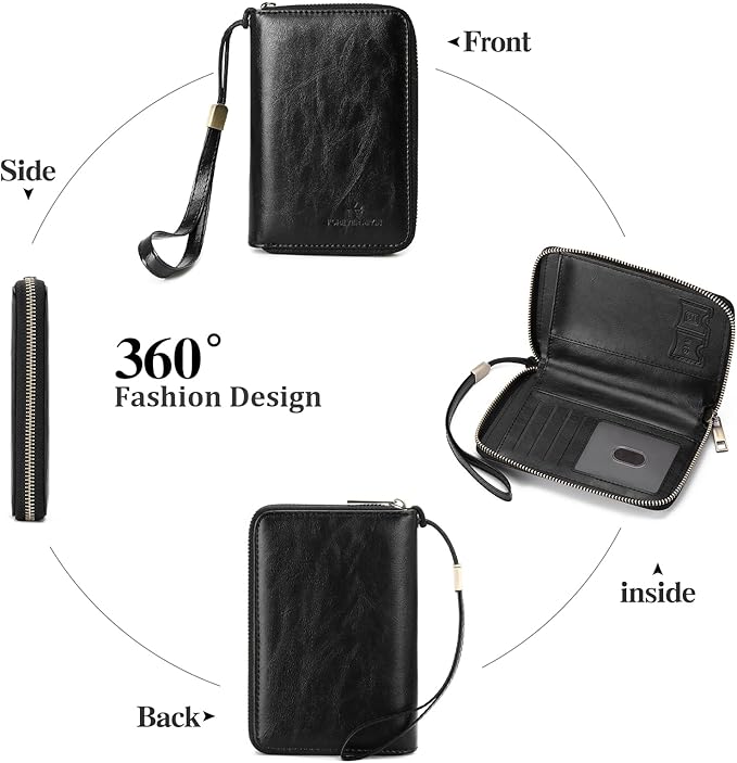 RFID Blocking Passport Holder for Wallet,with Zipper Travel Wallet Credit Cards Case Women Men Passport Cover Wallet