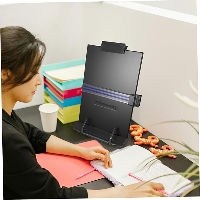 Holibanna Adjustable Folding Reading Stand Document Holder for Students Hands Copy Holder for Books Magazines and Documents