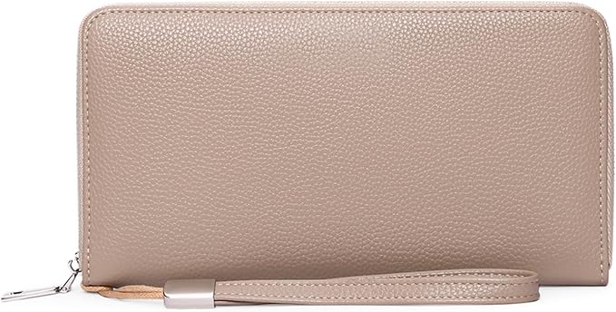 GOIACII Womens Wallet RFID Blocking Leather Zip Around Wallet Large Capacity Long Purse Credit Card Clutch Wristlet | RFID Blocking, Zip Around, Large Capacity, Long, Credit Card, Clutch