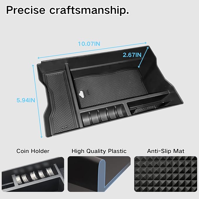 Upgraded Center Console Organizer Compatible with 2026 Toyota RAV4 6th Gen Accessories, Interior Insert ABS Materials Tray, Armrest Box Secondary Storage Tray